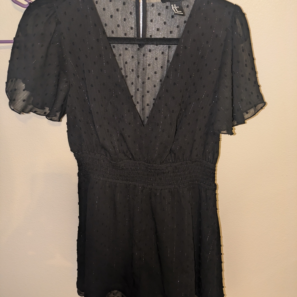 Black Sheer Polka Dot Dress